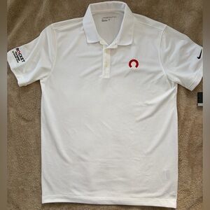Nike White Polo Shirt with Red Accent